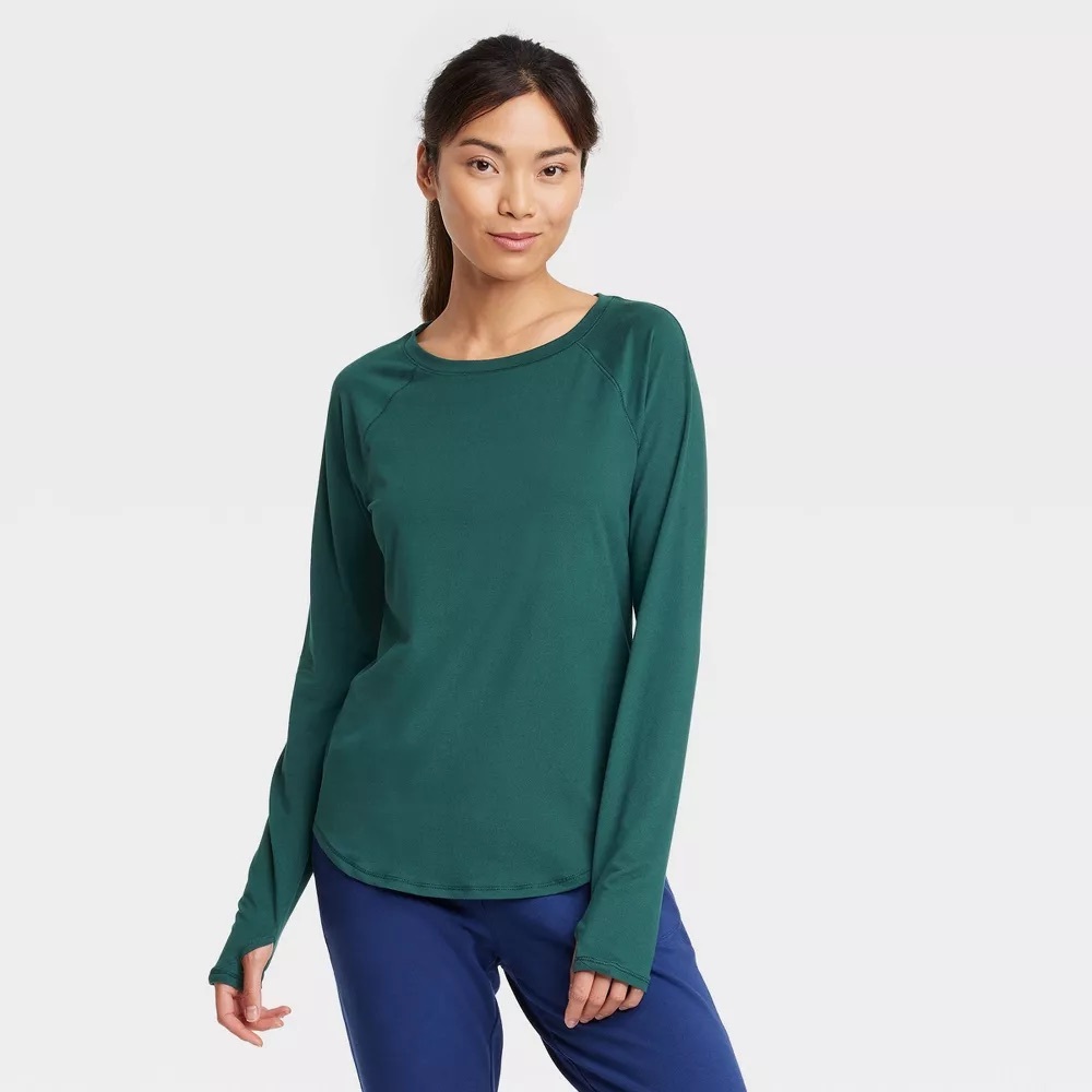 Women's Essential Crewneck Long Sleeve T-Shirt - All in Motion Power- like new!